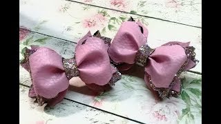 МК КРАСИВЫЙ БАНТ ПО ШАБЛОНУ ИЗ МЯГКОЙ ЭКО-КОЖИ  DIY BEAUTIFUL BOW PATTERN