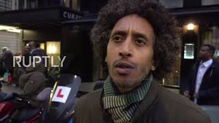UK: Protesters gather outside London Saudi Arabian embassy