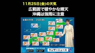 【朝の1分天気】2022年11月25日(金) #Shorts