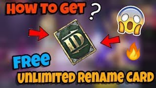 How To Get Free Rename Card In Pubg Mobile ?