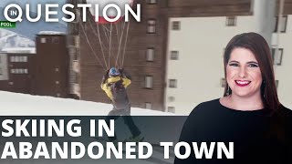 WATCH: Extreme French winter athlete paraglides through abandoned ski resort