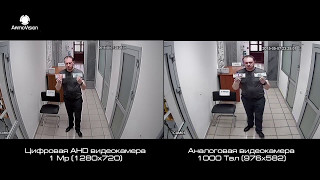 Сравнение аналоговой камеры 1000 Твл и цифровой AHD камеры. Тест записи