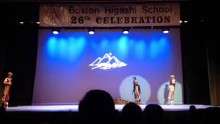 Higashi kids walking on stilts