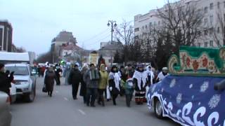 Парад Дедов Морозов и Снегурочек в Белгороде. Россия.