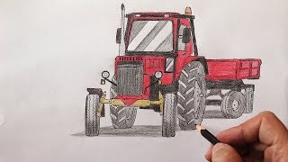 Как нарисовать Трактор поэтапно и легко