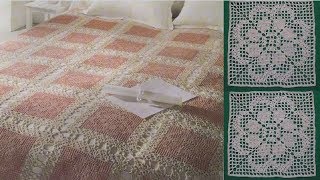 БОЛЬШОЙ КВАДРАТНЫЙ МОТИВ ДЛЯ ПОКРЫВАЛА/ СКАТЕРТИ КРЮЧКОМ. ЧАСТЬ 2
