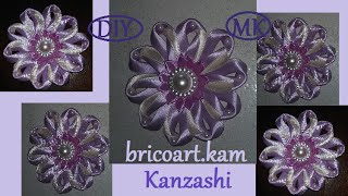 DIY/MK/How to/Kanzashi ribbon flower/Flor de cinta/Цветы из лент/канзаши: bricoart.kam