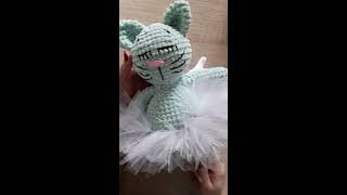 Плюшевый котик-ангел. Крючком. С плюшевой пряжи.
