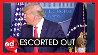 Donald Trump Escorted From White House Press Briefing After Secret Service Shooting