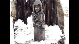 Чёрный идол Мары.резьба по дереву. проработка лица.wood carving. idol of the pagan god