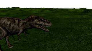 T-Rex walk cycle on grass