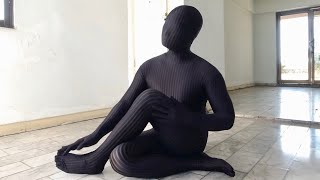 Review Zentai [4K2160p-60fps] : SpandexForFun - Black Line Pattern Zentai Full Body