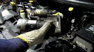 Как снять стартер Крайслер Вояджер турбодизель 2,5 л/ To take off a starter Chrysler voyager 2,5 l