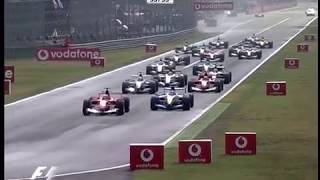 F1 2004 Italy - First 3 Laps of Race - pure V10 Sound!