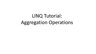 C# LINQ Tutorial #13 |Aggregation