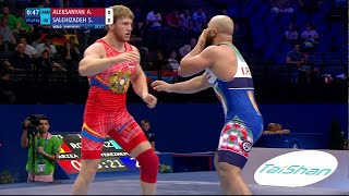 1/16 GR - 98 kg: A. ALEKSANYAN (ARM) df. S. SALEHIZADEH (IRI) by VPO1, 3-1