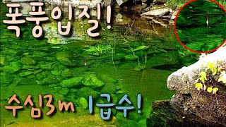 #힐링영상 수심 3미터 1급수 계곡 낚시 대낚시 민물낚시 입질영상 낚시동영상 민물낚시찌올림 대낚시입질 챔질 fishing