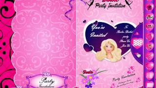 Игра Барби создай открытку (Barbie Party Invitation)