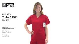 WonderWORK Unisex V-Neck Top (female) by WonderWink NEW VERSION
