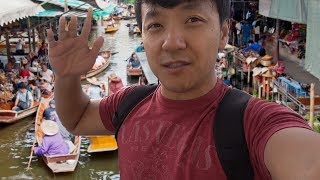 Visiting FLOATING Market in Bangkok, Thailand