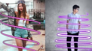 Neon spiral effect picsart | 2019 picsart editing | picsart neon effect | neon glowing effect