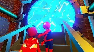 ПАРКУР ДО ПОРТАЛА В HUMAN FALL FLAT пластилиновые герои Володя Человек Паук и Железный Человек