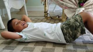 Luke Demonstrates 10 situps with a Surprise FART