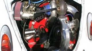 69 vw beetle with 300 horse (at the crank) turbo motor.