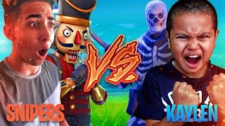 1V1 9 YEAR OLD BROTHER VS TRASH TALKER (SNIPERSLRN) SKINS WAGER! FORTNITE PLAYGROUND! *GONE WRONG!*