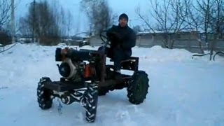 Испытания самодельного минитрактора