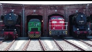 Eisenbahn-Fest Wittenberge mit Dampflok, Steam Train, Diesellok, Drehscheibe