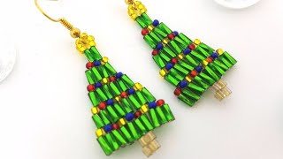 Christmas earrings/Christmas tree earrings/Holiday earrings/Новогодние серьги/Серьги елки