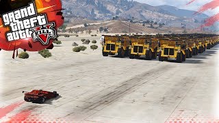 GTA 5 PUEDE PASAR UN RAMP BUGGY ATRAVES DE 50 DUMPS EXCAVADORAS??