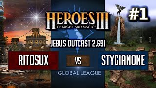 Герои 3 Jebus Outcast Global League: RitoSux vs StygianOne - Bo2 Игра #1 HotA