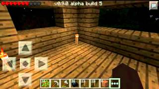 выживание в minecraft pe 0.9.0 #001 строим дом
