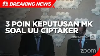 Menko Airlangga Soal 3 Poin Keputusan MK Soal UU Ciptaker