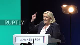 France: Right-wing candidate Le Pen holds campaign rally in Reims