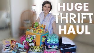 HUGE THRIFT HAUL // clothing, books, + toys for my big family!