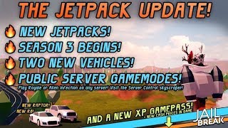 ROBLOX JAILBREAK NEW UPDATE JETPACK & R8 & RAPTOR