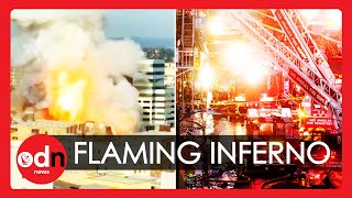 Los Angeles Explosion: Shocking Footage as Large Blast Injures 11 Firefighters