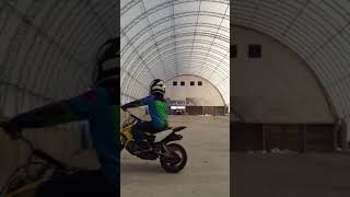 Drz 70 wheelies!!