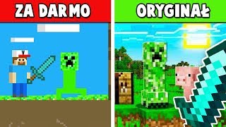 Minecraft ZA DARMO vs ORYGINAŁ! GRAM W PODRÓBKI MINECRAFT