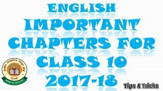 English Important Chapters For Class 10 CBSE 2017-18