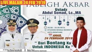 LIVE Bontang MALAM HARI INI 24 FEBRURI 2019! Tabligh Akbar Ustadz Abdul Somad UAS di Stadion Bessai