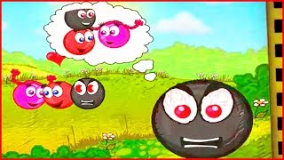 Черный шарик Напал на влюбленную пару. В игре про Red Ball 3. для детей.