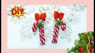 Как сделать новогодние сережки ЛЕДЕНЦЫ из полимерной глины DIY