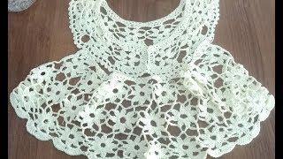 Ажурный мотив крючком #3 для воротника, манжетов, кокетки, детских платьев