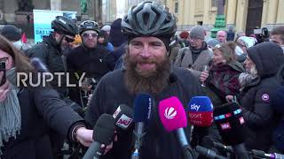 Germany: Triathlete Jonas Deichmann welcomed home after epic 14-month round the world adventure