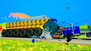High Speed Lego Road Roller vs Truck | Brick Rigs