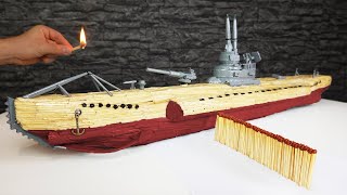 Submarine vs Battleship Battle with Matches Chain Reaction